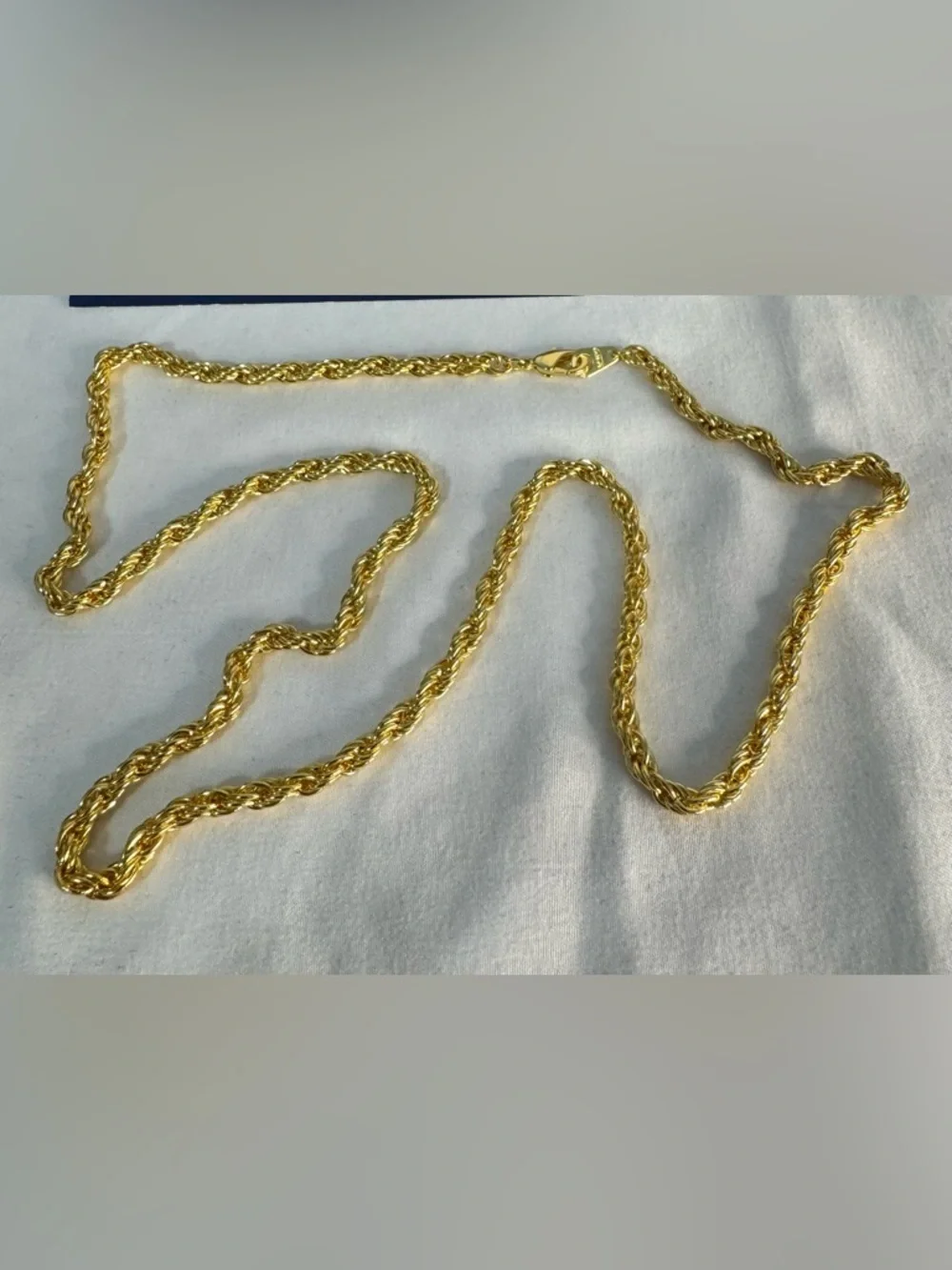 14KGP Rope Chain Necklace Gold Tone Classic 22.5” San Tropez Collezioni